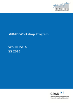 Aktuelles Workshop-Programm - iGRAD - Heinrich