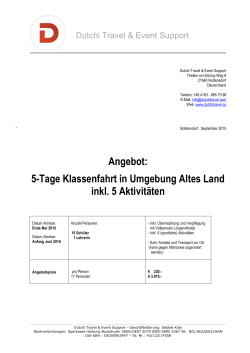 Dutchi_Klassenfahrt Angebot