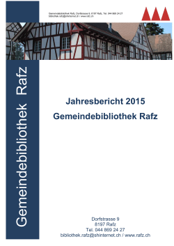 Jahresbericht 2015 Gemeindebibliothek Rafz