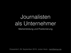 Journalisten als Unternehmer