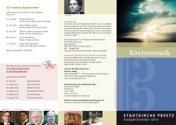 Flyer Kirchenmusik 2016, 1. Halbjahr