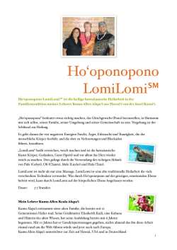 Ho`oponopono LomiLomi!