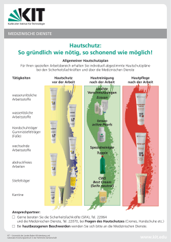 Hautschutz: So gr&uuml;ndlich wie n&ouml;tig, so schonend wie m&ouml;glich!