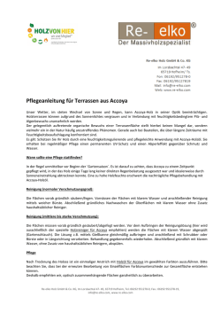 Pflegeanleitung Accoya Terrasse - Re