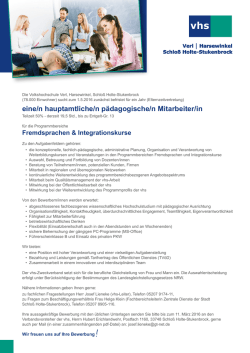 eine/n hauptamtliche/n p&auml;dagogische/n Mitarbeiter/in