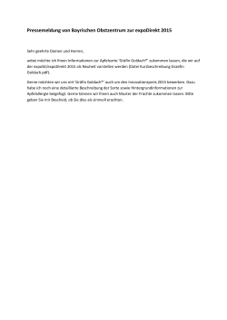 Pressemeldung von Bayrischen Obstzentrum zur expoDirekt 2015