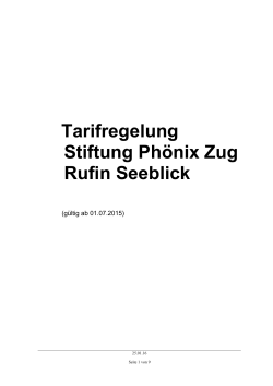 Tarifregelung - Stiftung Phönix Zug für Sozialpsychiatrie