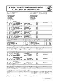 Turnierplan - ESV Zschorlau Fußball