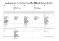 Stundenplan - Phönix Kung Fu und Tai Chi Schulen MV