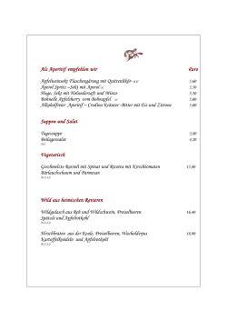 Als Aperitif empfehlen wir uro € Apfelweinsekt Flaschengärung mit