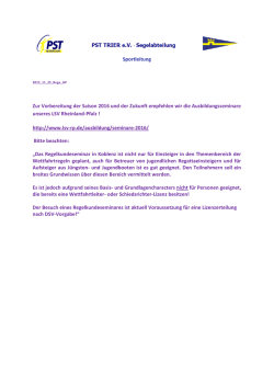 Info zur Vorbereitung der Saison 2016 und der Zukunft