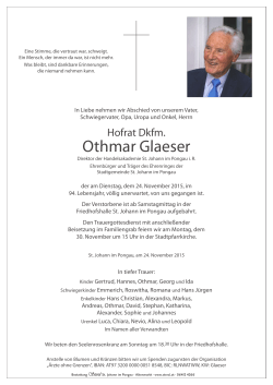 Othmar Glaeser - Bestattung Sterzl