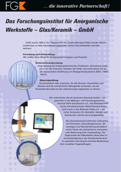 Das Forschungsinstitut für Anorganische Werkstoffe – Glas/Keramik