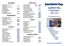 Flyer zum - Partyservice Otte Kellinghusen in Steinburg