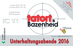 Unterhaltungsabende 2016 - Musikgesellschaft Bazenheid