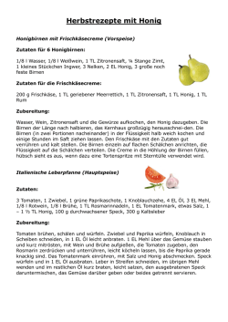 Herbstrezepte mit Honig - imkerverein