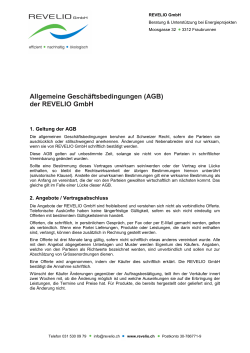 Allgemeine Geschäftsbedingungen (AGB) der REVELIO GmbH