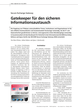 Secure Exchange Gateway - Gatekeeper f&uuml;r den sicheren