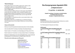Das Kursprogramm Japanisch 2016
