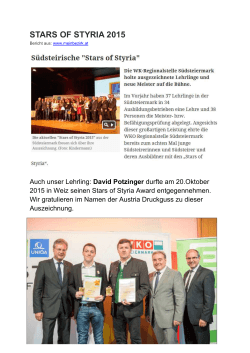 stars of styria 2015 - Austria Druckguss GmbH & Co KG