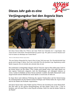 Dieses Jahr gab es eine Verj&uuml;ngungskur bei den Argovia Stars