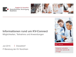 Informationen rund um KV Connect Teilnahme, Nutzung und