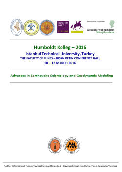 Humboldt Kolleg &ndash; 2016 Istanbul Technical University, Turkey