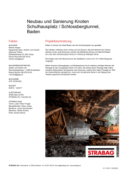 Neubau und Sanierung Knoten Schulhausplatz / Schlossbergtunnel