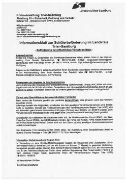 Informationsblatt zur Sch&uuml;lerbef&ouml;rderung