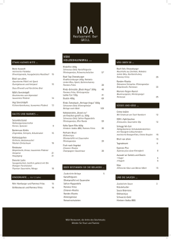 Menukarte - Noa Restaurant