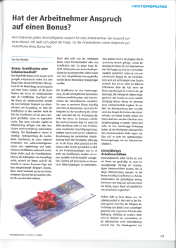 Hat der Arbeitnehmer Anspruch auf einen Bonus?