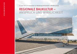 REGIONALE BAUKULTUR – ANspRUch UND WIRKLIchKEIT
