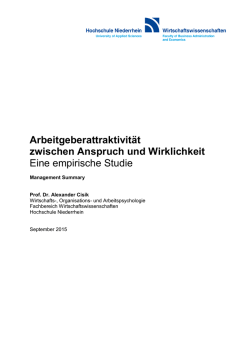 Arbeitgeberattraktivit&auml;t zwischen Anspruch und
