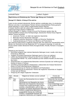 Beispiel f&uuml;r ein W-Seminar im Fach Englisch