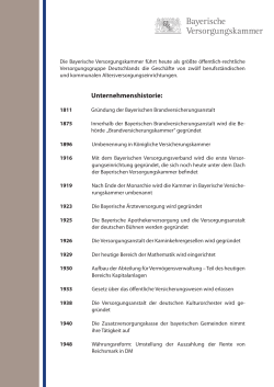 Unternehmenshistorie - Bayerische Versorgungskammer