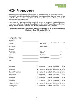 HCK-Fragebogen - GESUNDES WISSEN