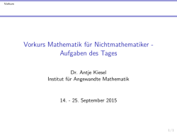 Aufgaben des Tages - Mathematisches Institut der Universität Bonn