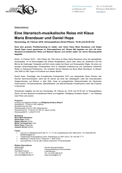 Eine literarisch-musikalische Reise mit Klaus Maria