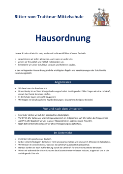 Hausordnung - Ritter-von