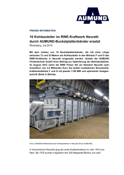 16 Kohlezuteiler im RWE-Kraftwerk Neurath durch AUMUND