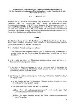 und Studieordnung B.A. Öffentliches Recht - Ernst-Moritz