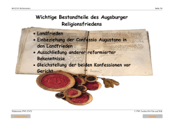 Wichtige Bestandteile des Augsburger Religionsfriedens