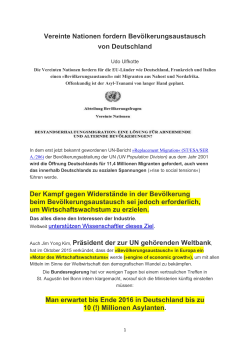 Vereinte Nationen fordern Bevölkerungsaustausch von Deutschland