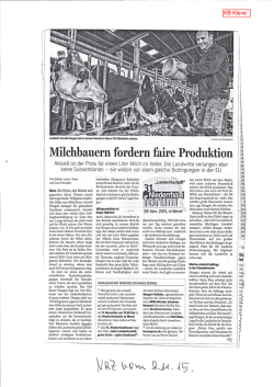 Milchbauern fordern faire Produktion