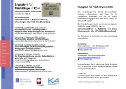 Flyer Engagiert für Flüchtlinge in Köln Blumenberg September 2015