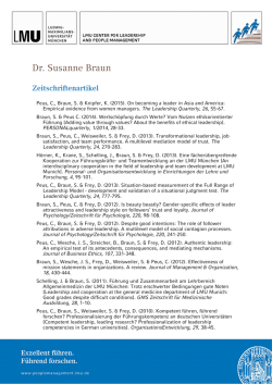Dr. Susanne Braun - Center for Leadership and People Management