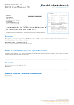Informationsblatt zur BKK B. Braun Melsungen AG