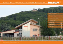 Exposé Braun Maschinenbau GmbH Burrweiler EXpOsé BRAuN