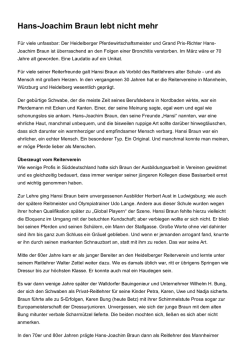 Hans-Joachim Braun lebt nicht mehr