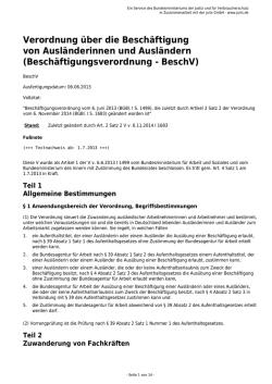 Beschäftigungsverordnung